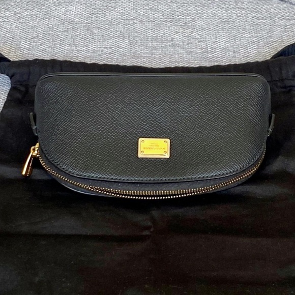 Dolce & Gabbana Black Saffiano Leather Dome Cosmetic Bag - Picture 6 of 6